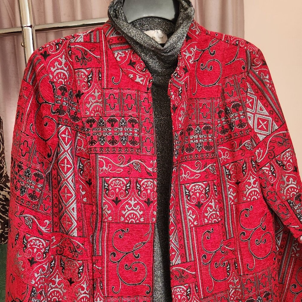 Molly + Maxx Petite Cropped Jacket | Metallic Thread | PL